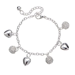Silver colored charm bracelet