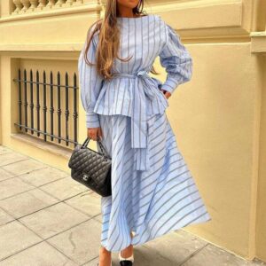 Striped matching outfit set